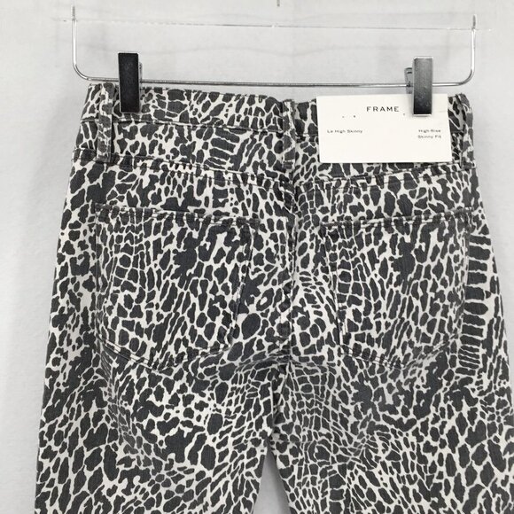 Frame Le High Skinny ankle jeans animal gray white leopard cheetah new 26 - Picture 4 of 5
